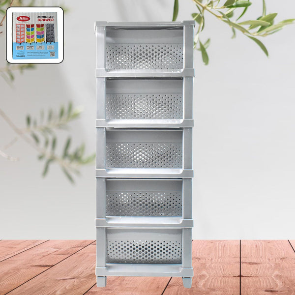 Multi-Purpose Anti-Slip 5 Layer Modular Drawer Storage System