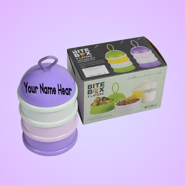 Customized 3 Layer Cute Portable Baby Food Milk Powder Storage Box Bottle Container Milk Powder Baby Food Container Bowl (Mix Color)