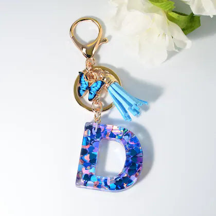 Customized Resin Keychain Alphabet Letter