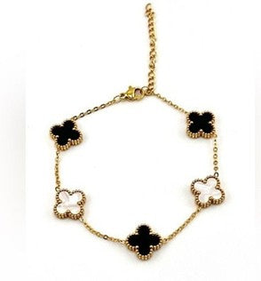 Black and white flower Bracelet