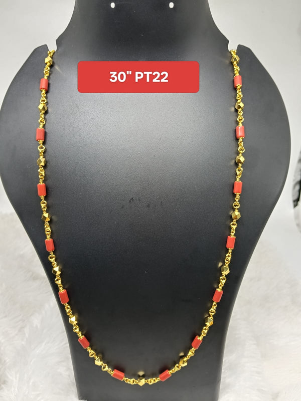 Premium quality One gram gold polish 30 inch Coral chain