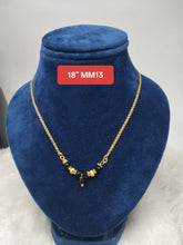 Premium quality One gram gold 18 inch short chain with black beads