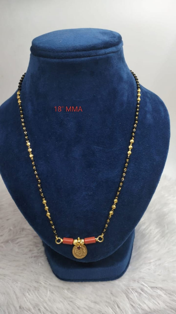 Premium quality one gram gold karimani with golden beads  with Thali