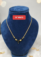 Premium quality One gram gold 18 inch short chain with black beads